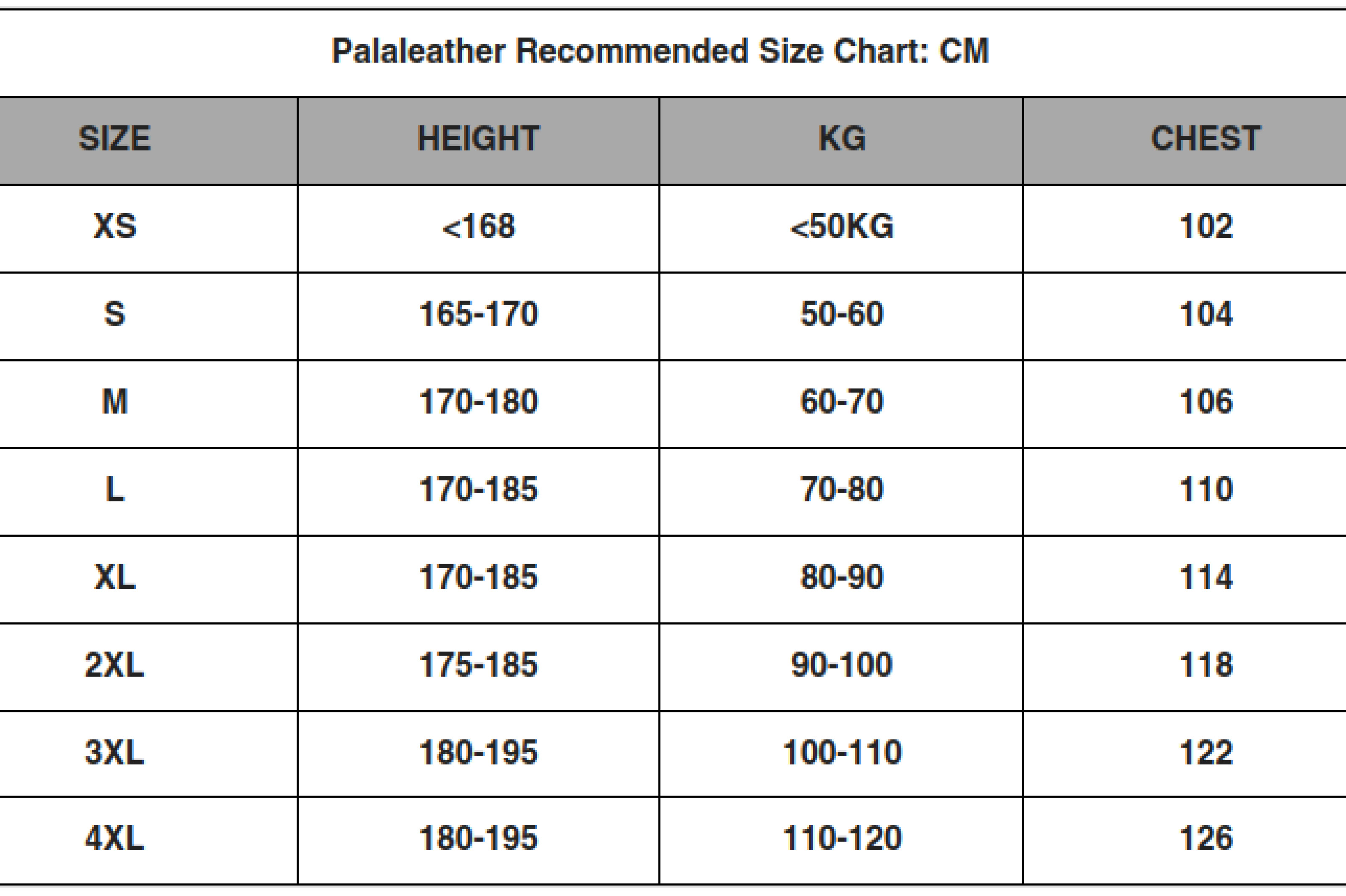Size Chart